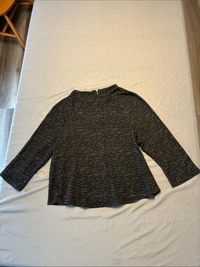 W5 Black Marled Crewneck Relaxed Knit Sweater
